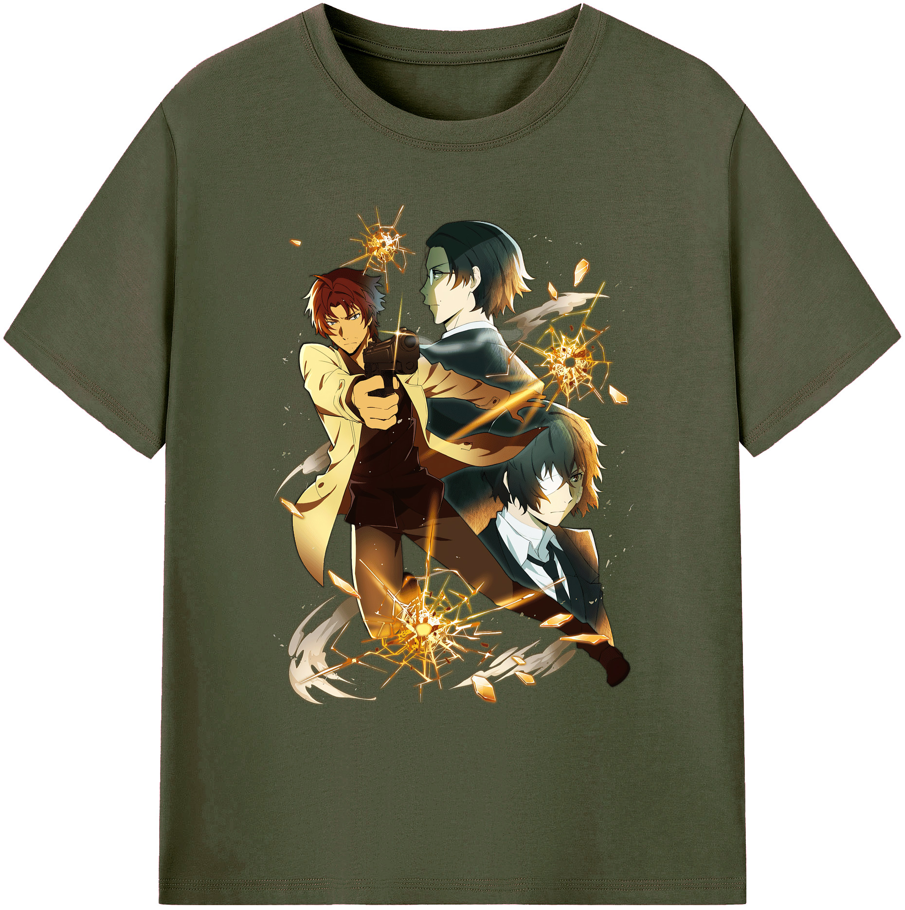（画像用） 文豪ストレイドッグス Bungo Stray Dogs 綿100％ メンズ半袖Tシャツ｜肌触りやわらか＆通気性